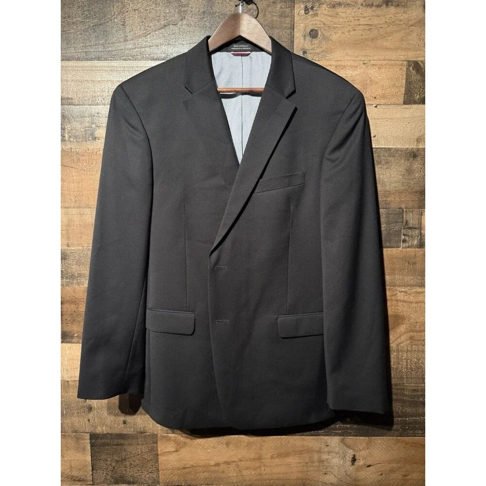 🔥 NEW Mens Tommy Hilfiger Blazer Sports Coat Wool Black 44 R Ships Fast!!!!